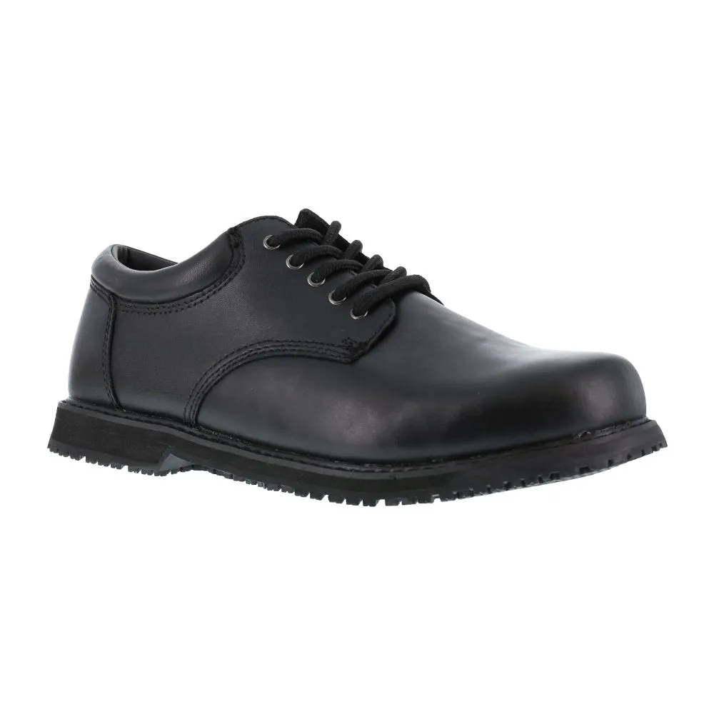 Grabbers Women's Plain Toe Oxford Work Shoe's Soft Toe Friction G112 In Black