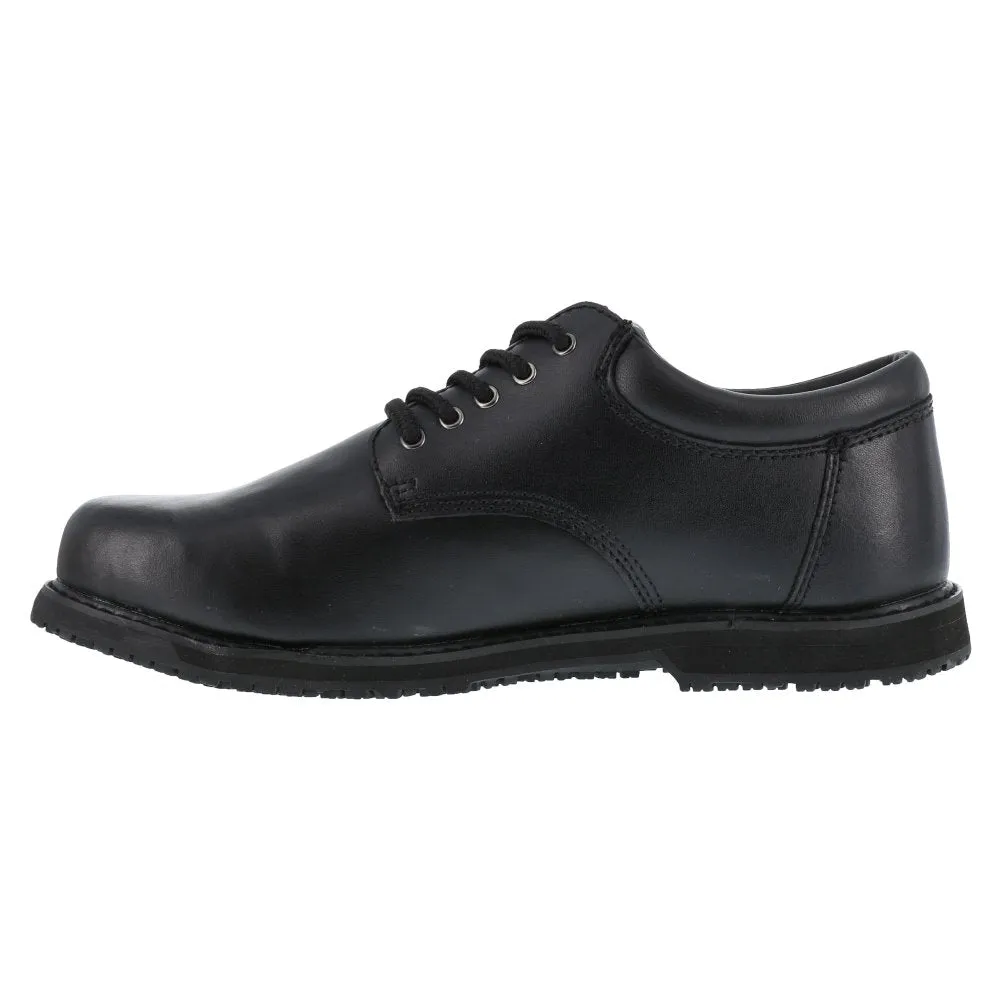 Grabbers Women's Plain Toe Oxford Work Shoe's Soft Toe Friction G112 In Black