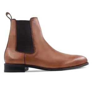 Handmade Customisable Brown Leather Chelsea Boots For Men