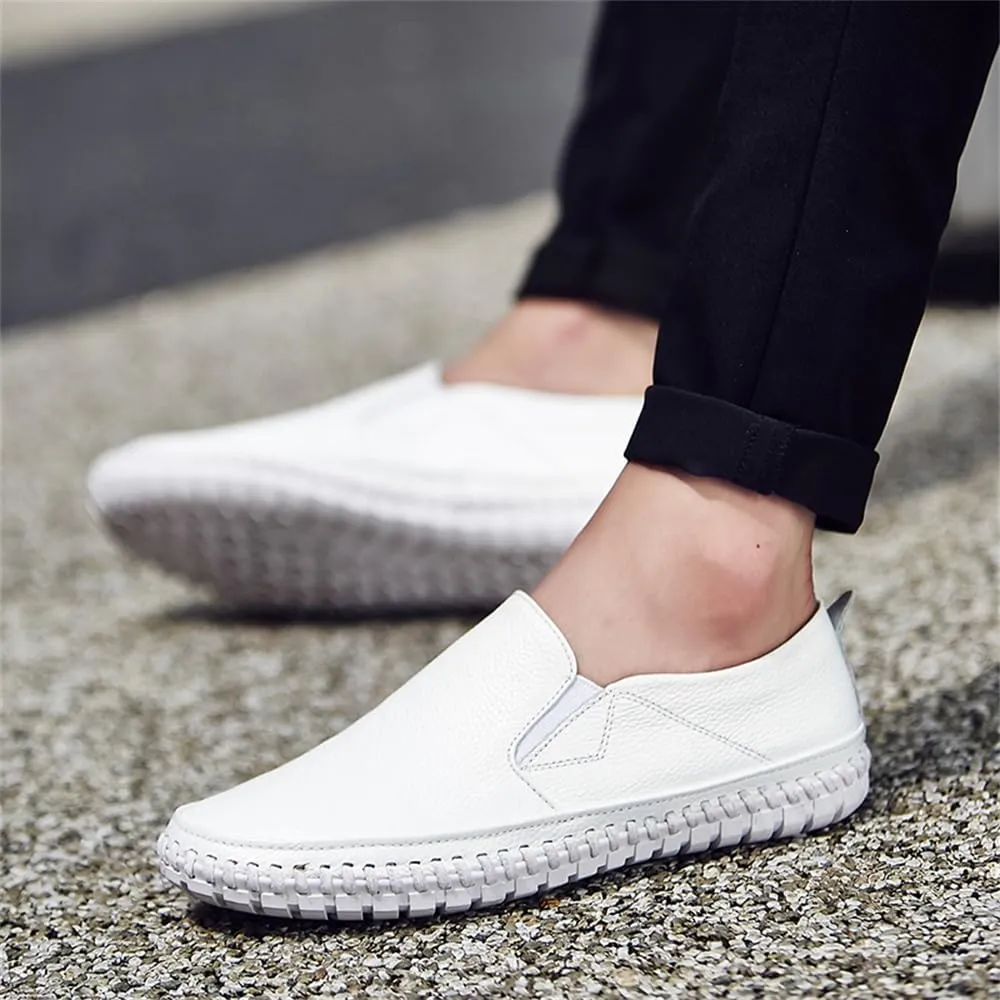 Handmade Leather Men's Loafers Moccasin Driving Shoes Slip on Soft Flats Shoes Men's Casual Shoes