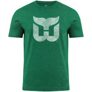 Hartford Whalers NHL Bulletin Men's Green Distressed Vintage Logo Heathered T-Shirt