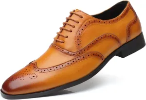 HASMI Large Size Men's Retro Business Formal Leather Shoes British Casual Shoes Brogue Trendy Shoes Men's Shoes