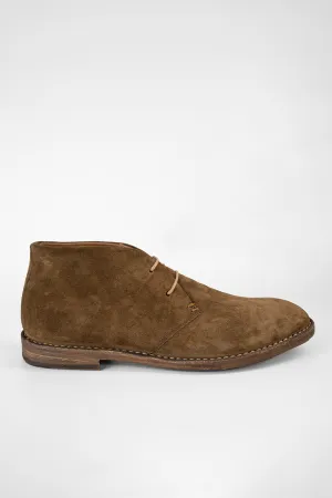 HAVEN desert-dust suede chukka boots.