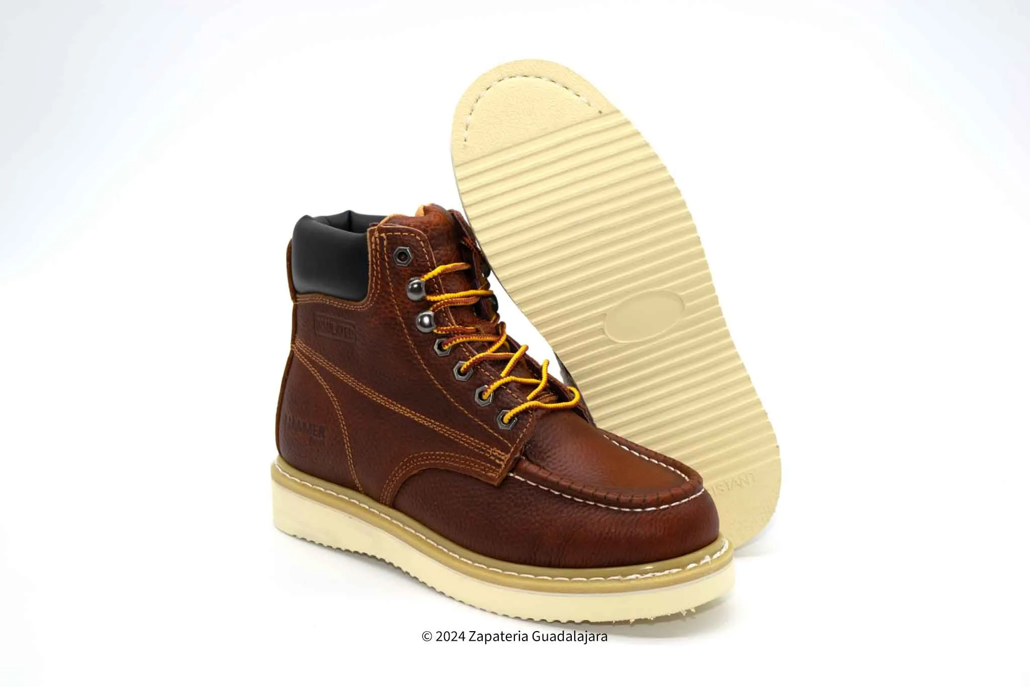 HM345 MOC TOE 6" GRASSO TAN WORK BOOT
