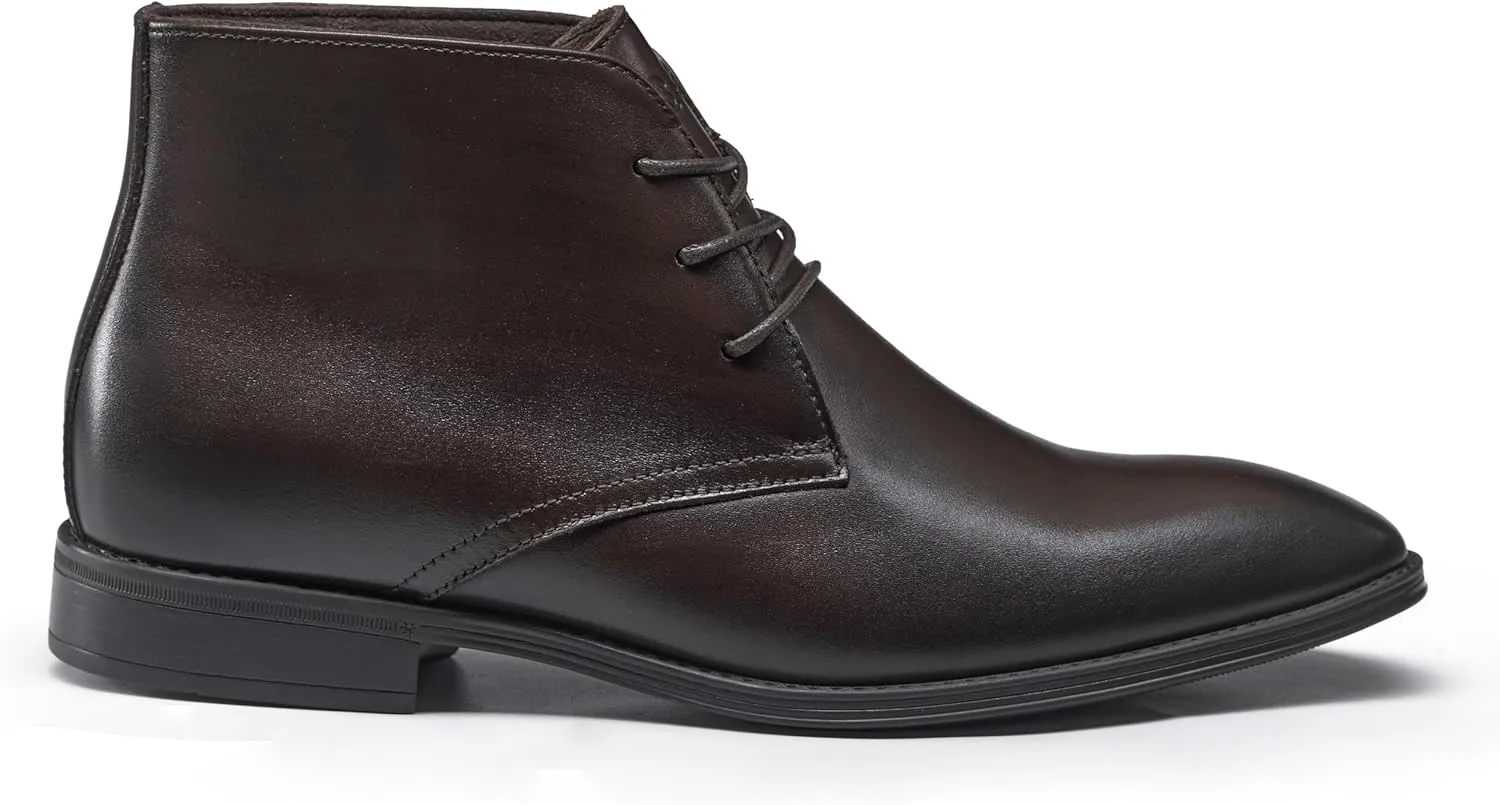 Holy dove Mens Dress Boots,Premium Leather Oxford Chukka, Waterproof Non-Slip Business Boots for Men