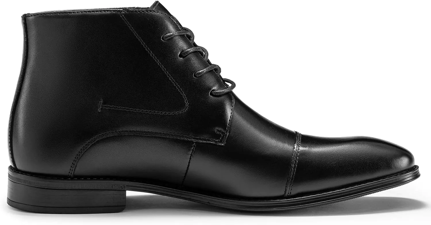 Holy dove Mens Dress Boots,Premium Leather Oxford Chukka, Waterproof Non-Slip Business Boots for Men
