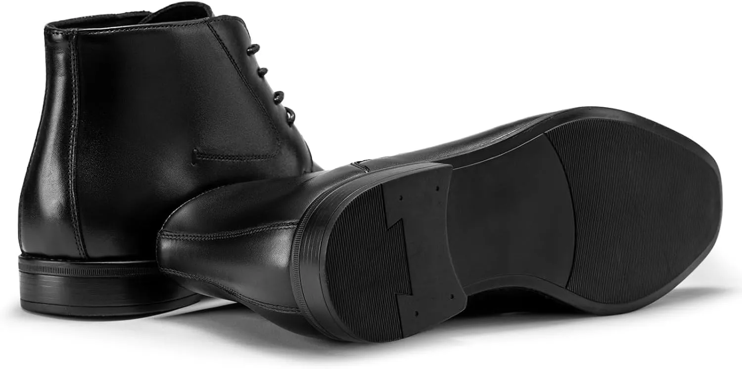 Holy dove Mens Dress Boots,Premium Leather Oxford Chukka, Waterproof Non-Slip Business Boots for Men