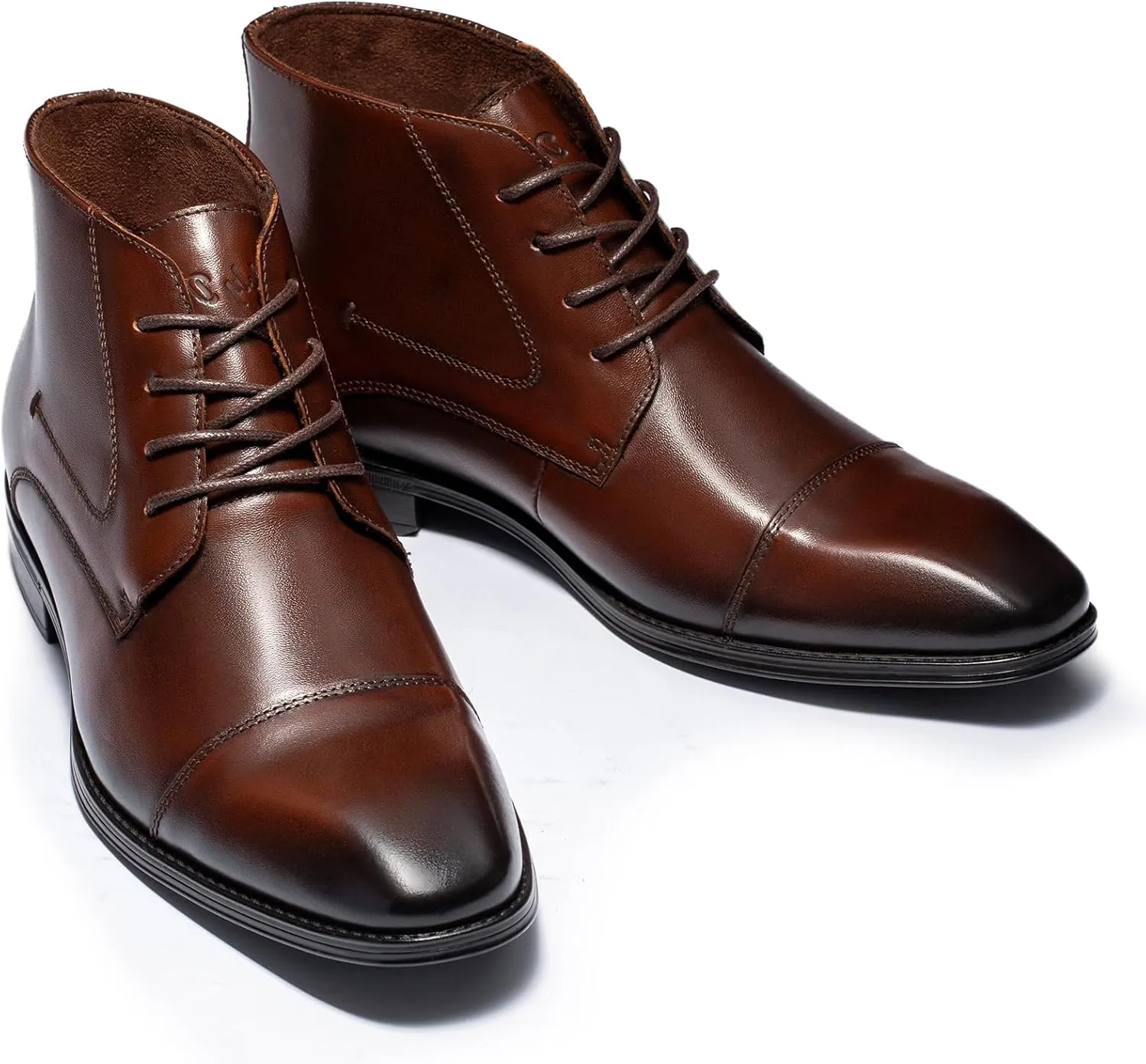Holy dove Mens Dress Boots,Premium Leather Oxford Chukka, Waterproof Non-Slip Business Boots for Men