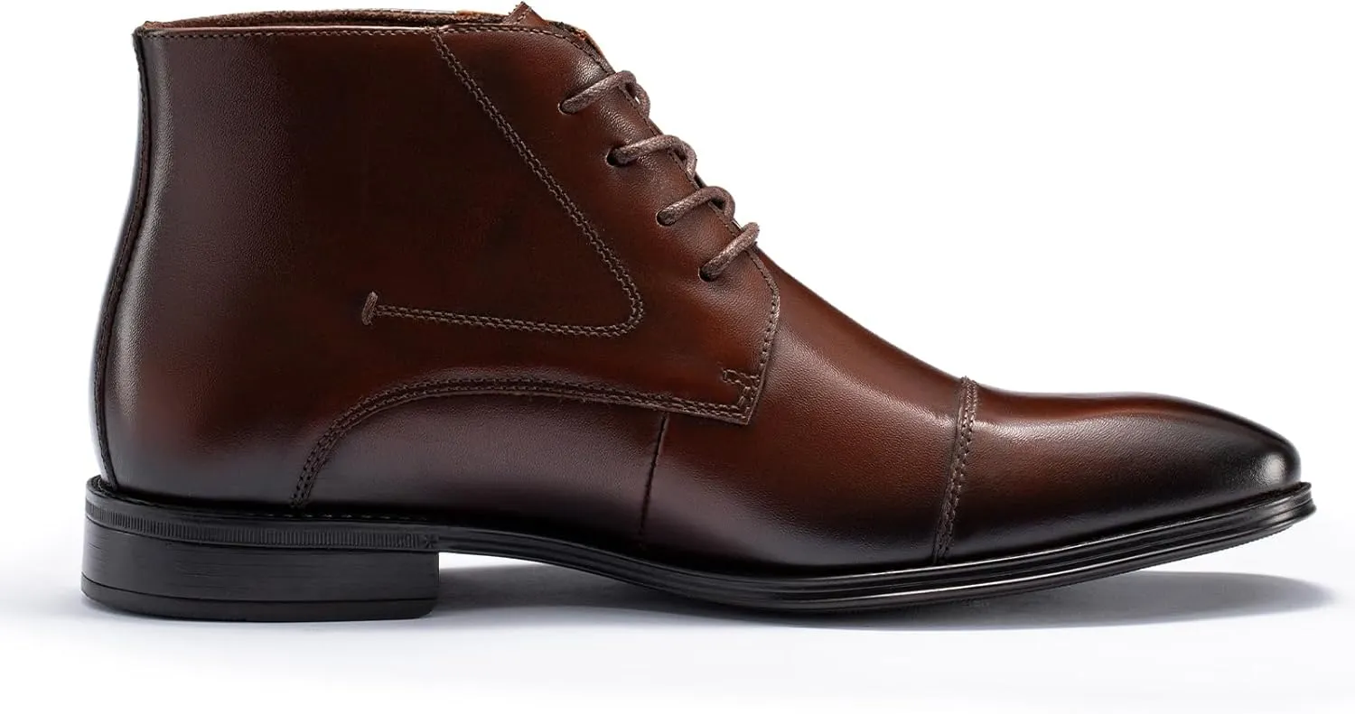 Holy dove Mens Dress Boots,Premium Leather Oxford Chukka, Waterproof Non-Slip Business Boots for Men