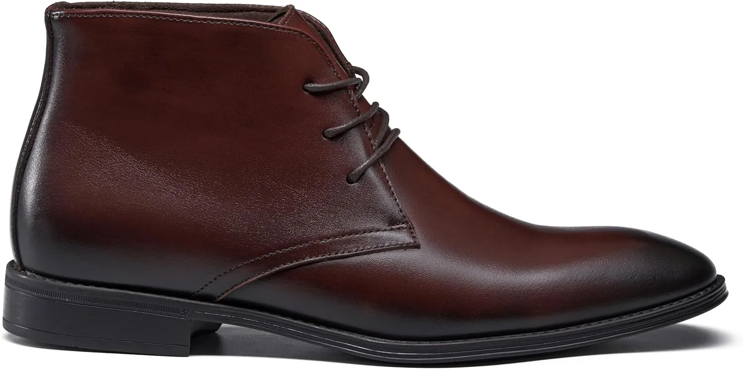 Holy dove Mens Dress Boots,Premium Leather Oxford Chukka, Waterproof Non-Slip Business Boots for Men