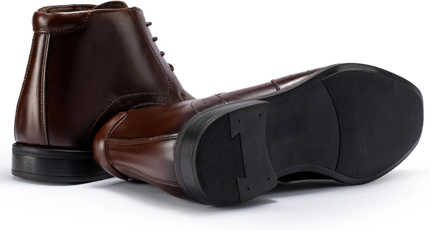Holy dove Mens Dress Boots,Premium Leather Oxford Chukka, Waterproof Non-Slip Business Boots for Men