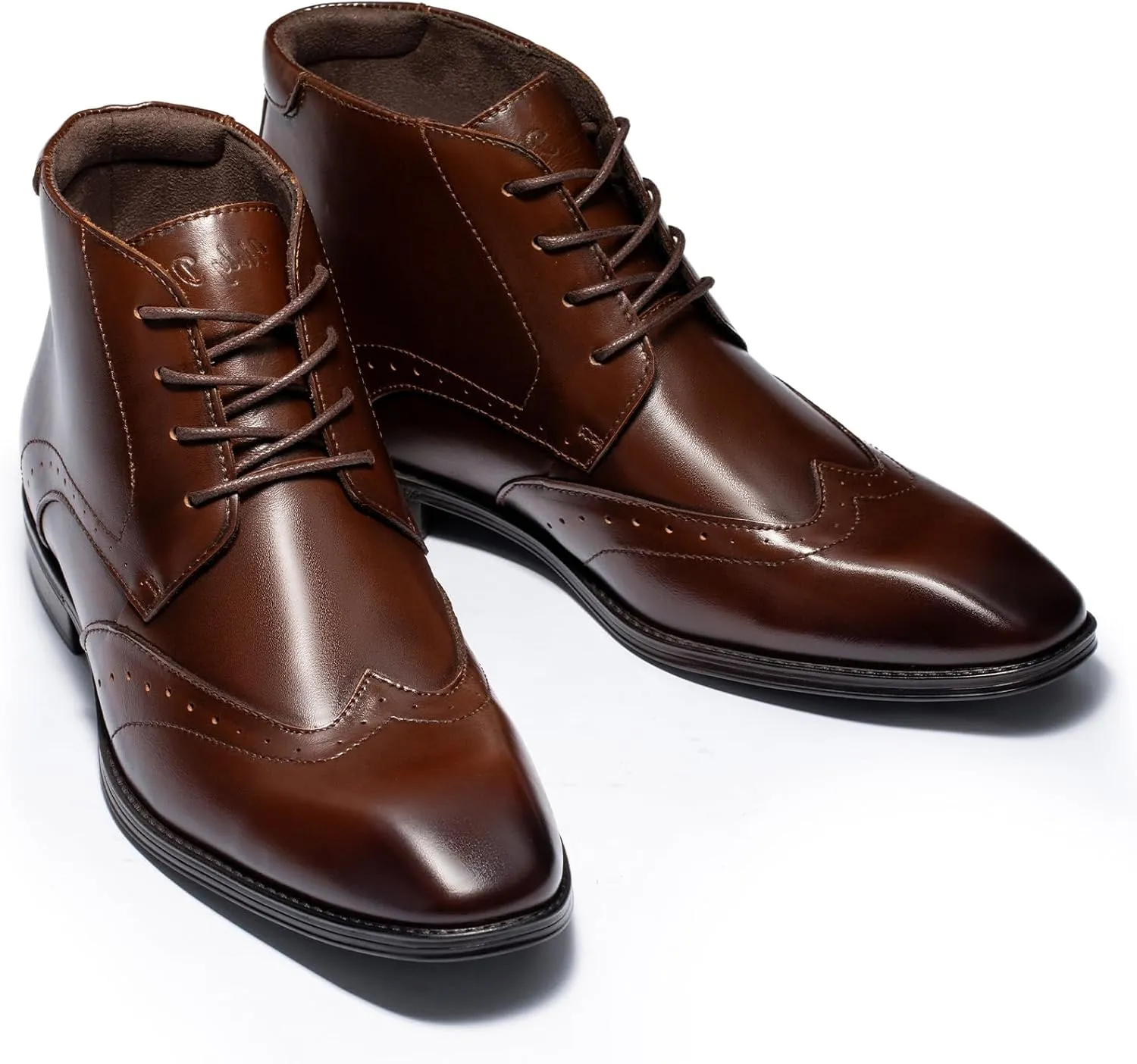 Holy dove Mens Dress Boots,Premium Leather Oxford Chukka, Waterproof Non-Slip Business Boots for Men