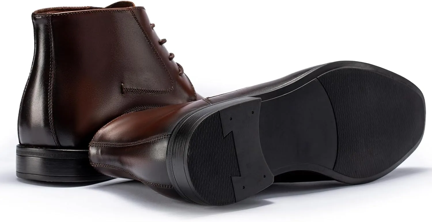 Holy dove Mens Dress Boots,Premium Leather Oxford Chukka, Waterproof Non-Slip Business Boots for Men