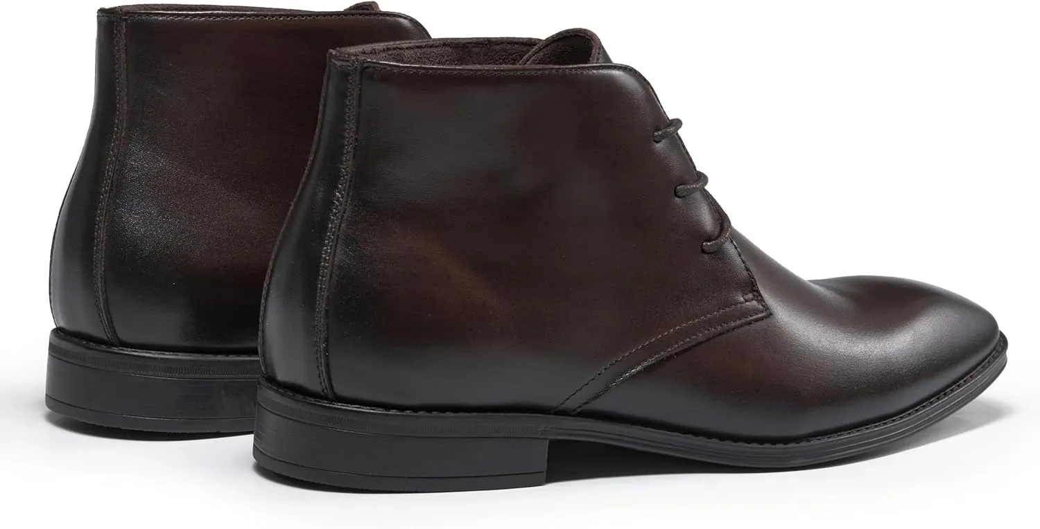 Holy dove Mens Dress Boots,Premium Leather Oxford Chukka, Waterproof Non-Slip Business Boots for Men