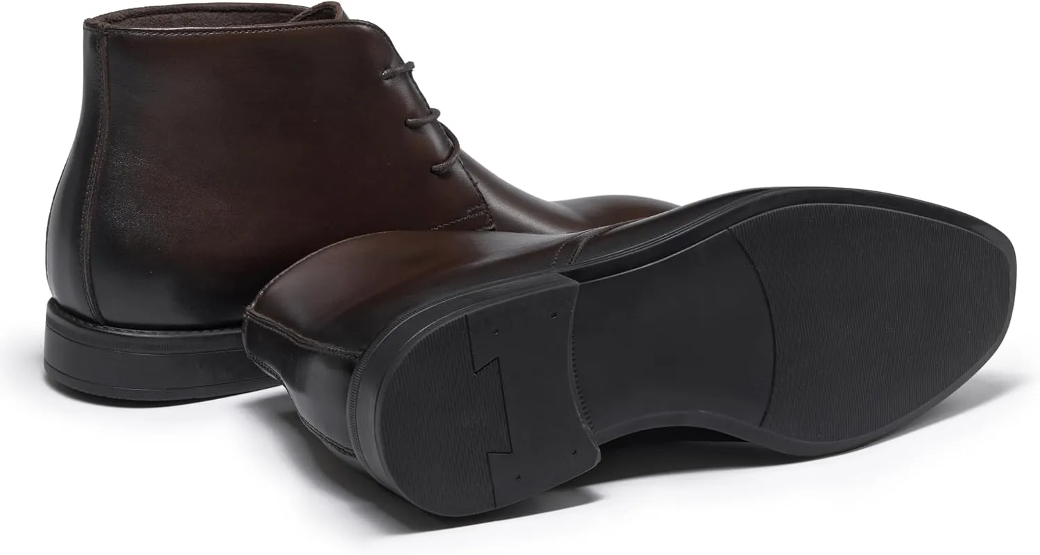 Holy dove Mens Dress Boots,Premium Leather Oxford Chukka, Waterproof Non-Slip Business Boots for Men