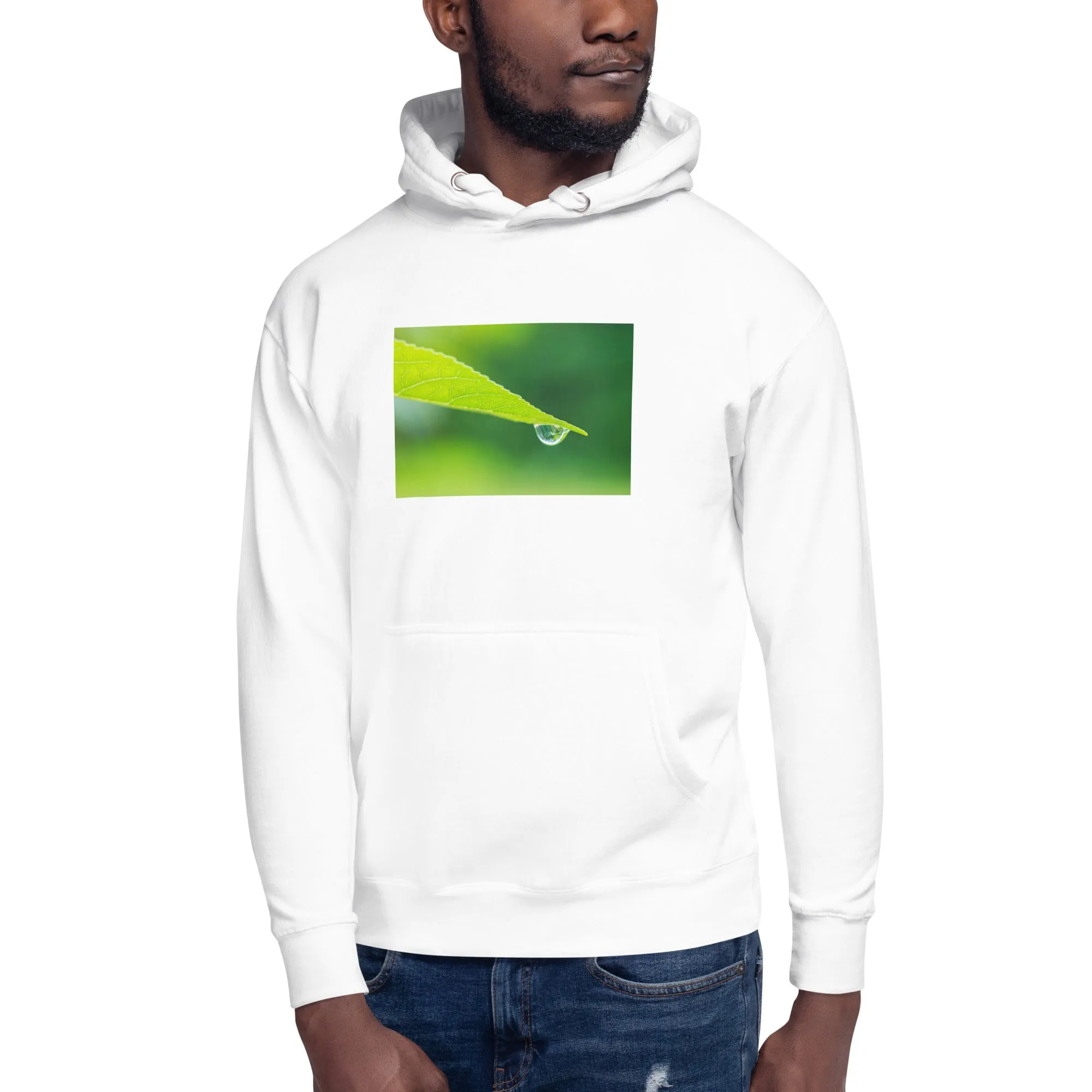 Hoodie Mens Designer (Hoodies Mens - Nature Raindrop on Leaf 004)