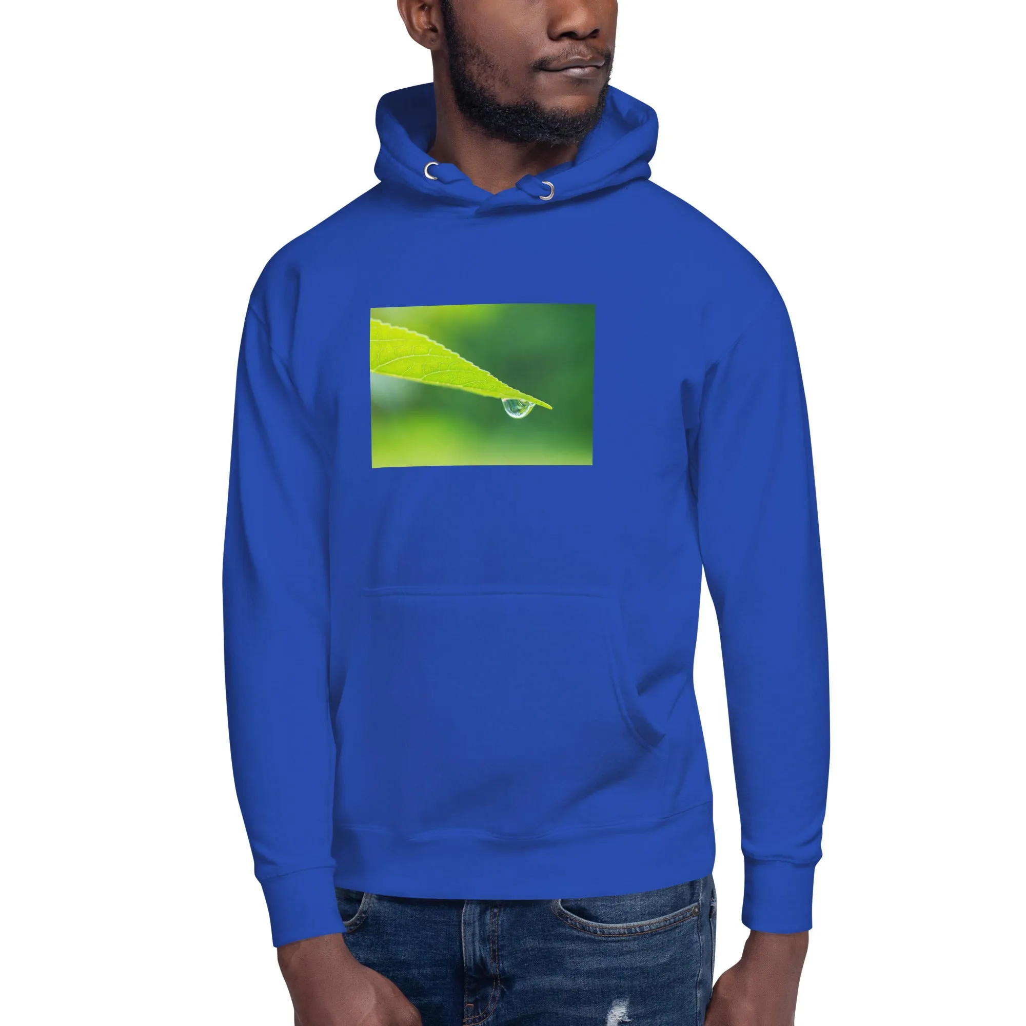 Hoodie Mens Designer (Hoodies Mens - Nature Raindrop on Leaf 004)