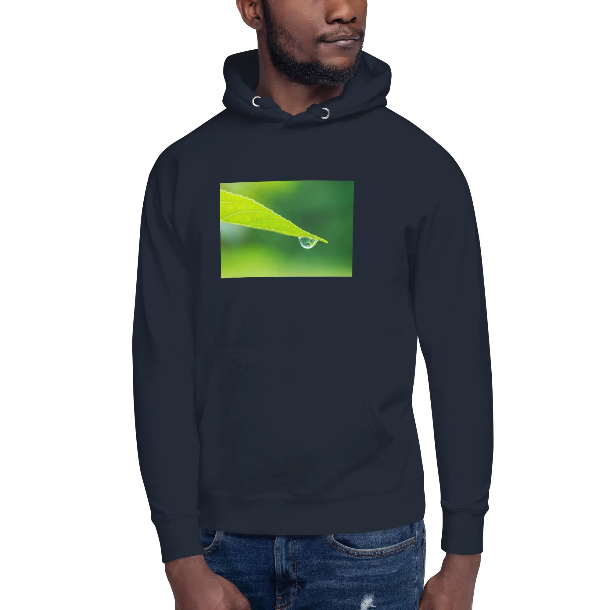 Hoodie Mens Designer (Hoodies Mens - Nature Raindrop on Leaf 004)