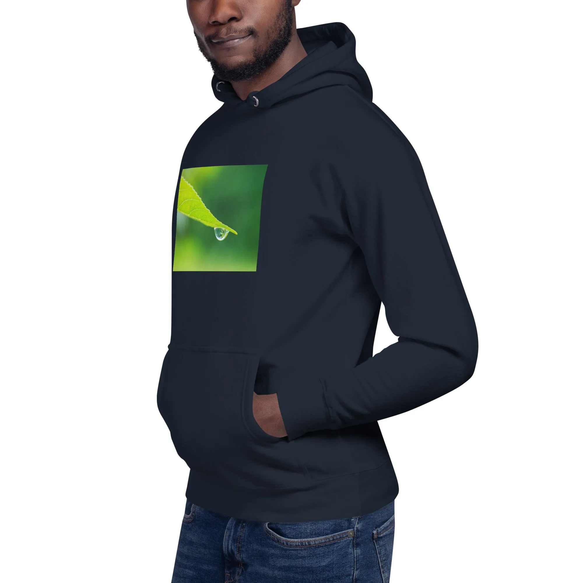 Hoodie Mens Designer (Hoodies Mens - Nature Raindrop on Leaf 004)