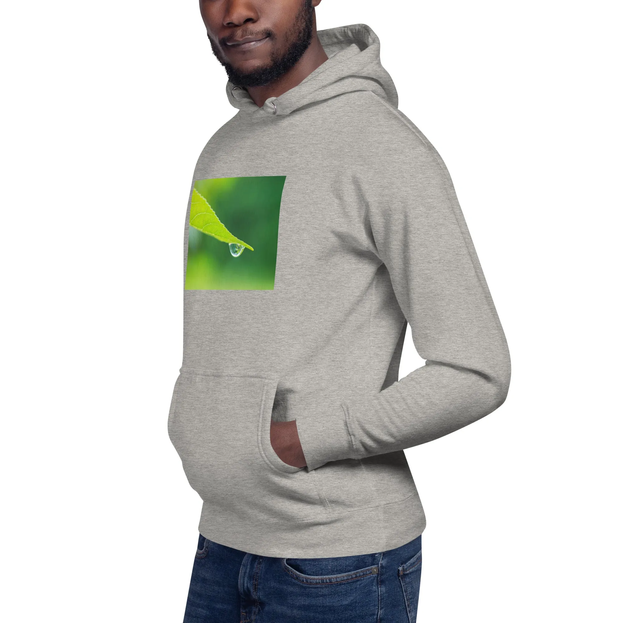 Hoodie Mens Designer (Hoodies Mens - Nature Raindrop on Leaf 004)