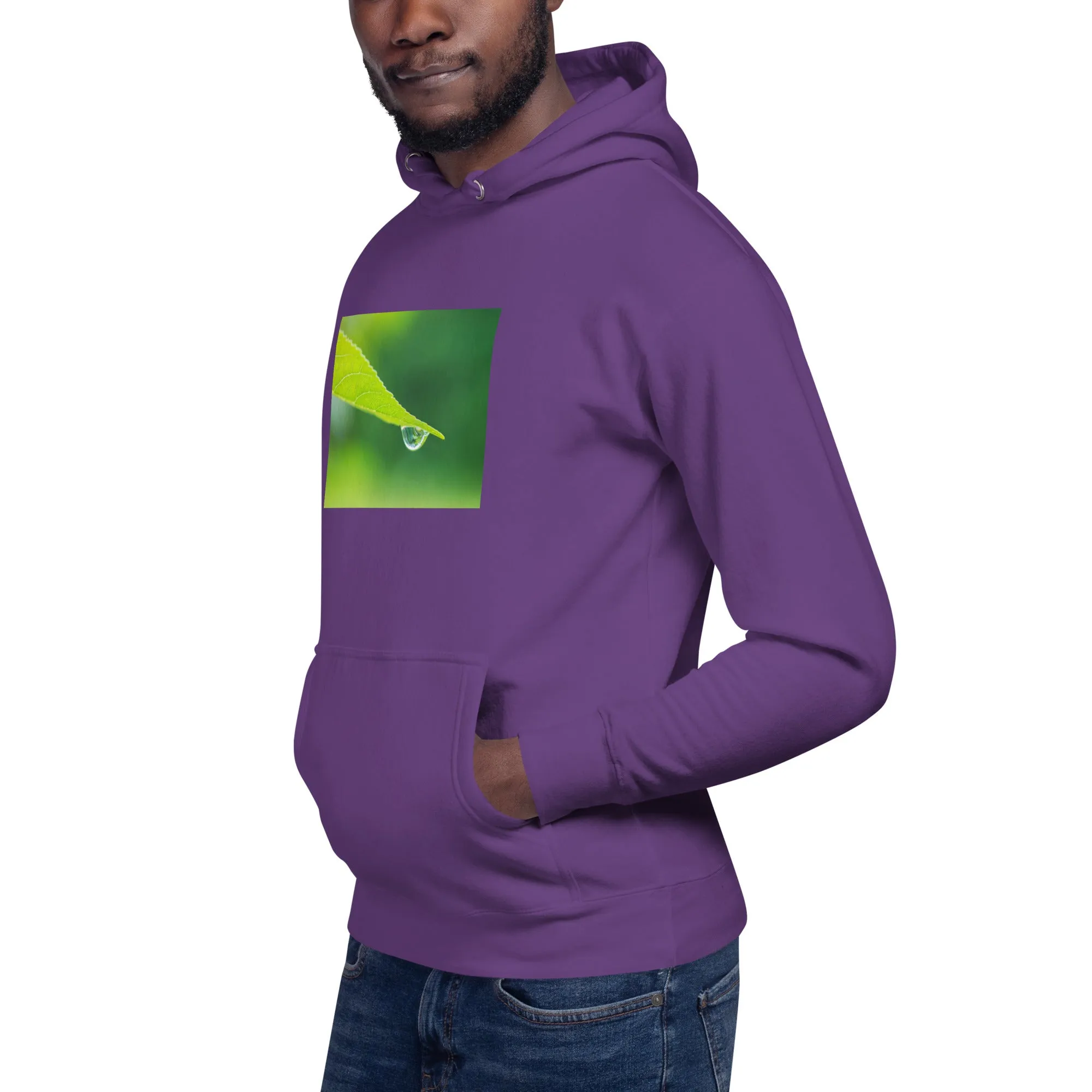 Hoodie Mens Designer (Hoodies Mens - Nature Raindrop on Leaf 004)
