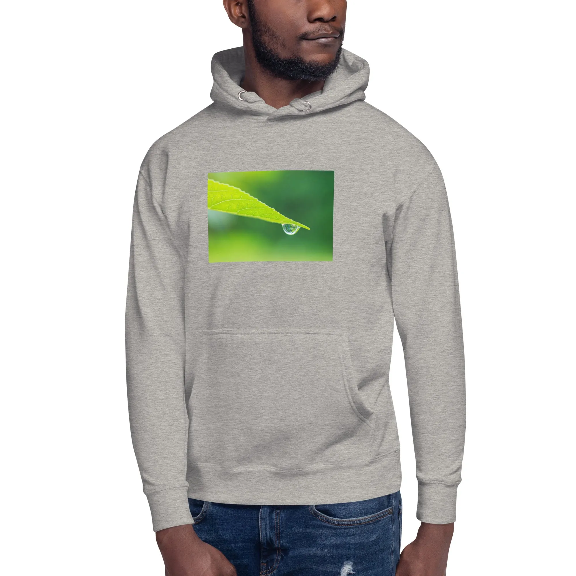 Hoodie Mens Designer (Hoodies Mens - Nature Raindrop on Leaf 004)