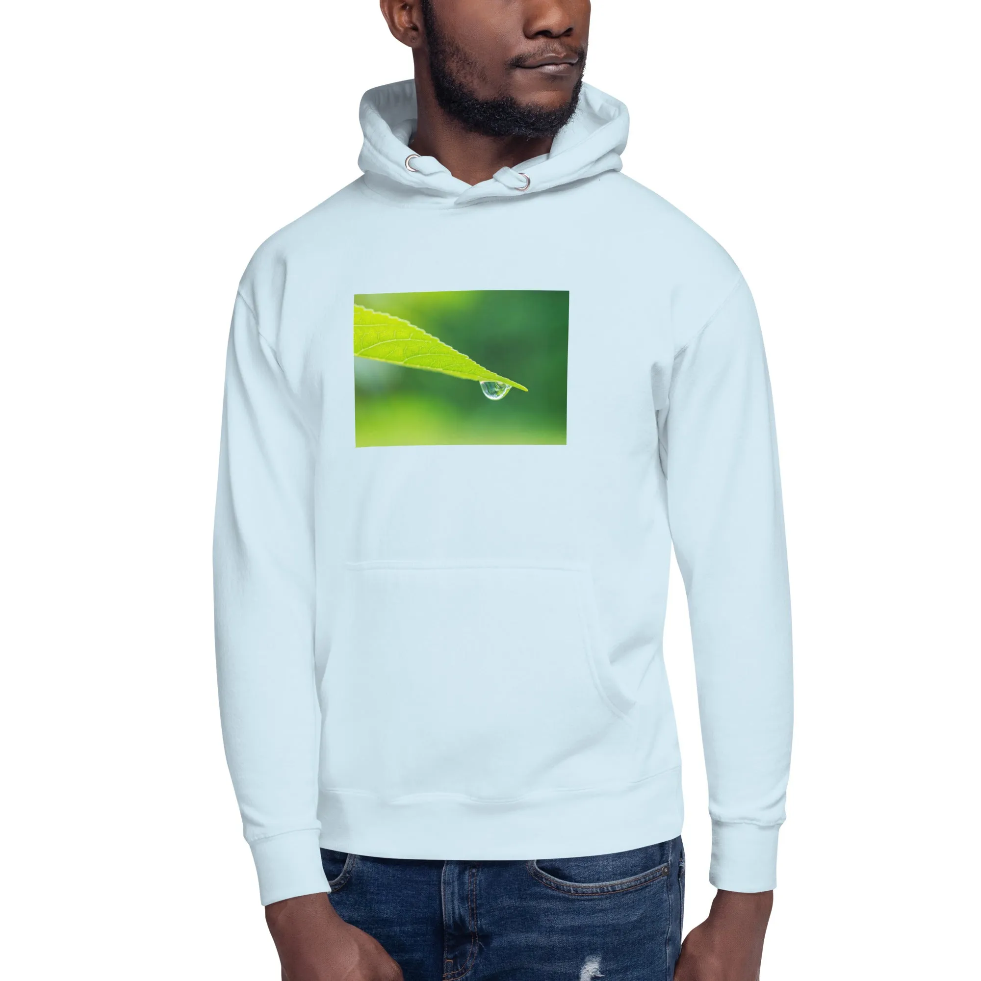 Hoodie Mens Designer (Hoodies Mens - Nature Raindrop on Leaf 004)
