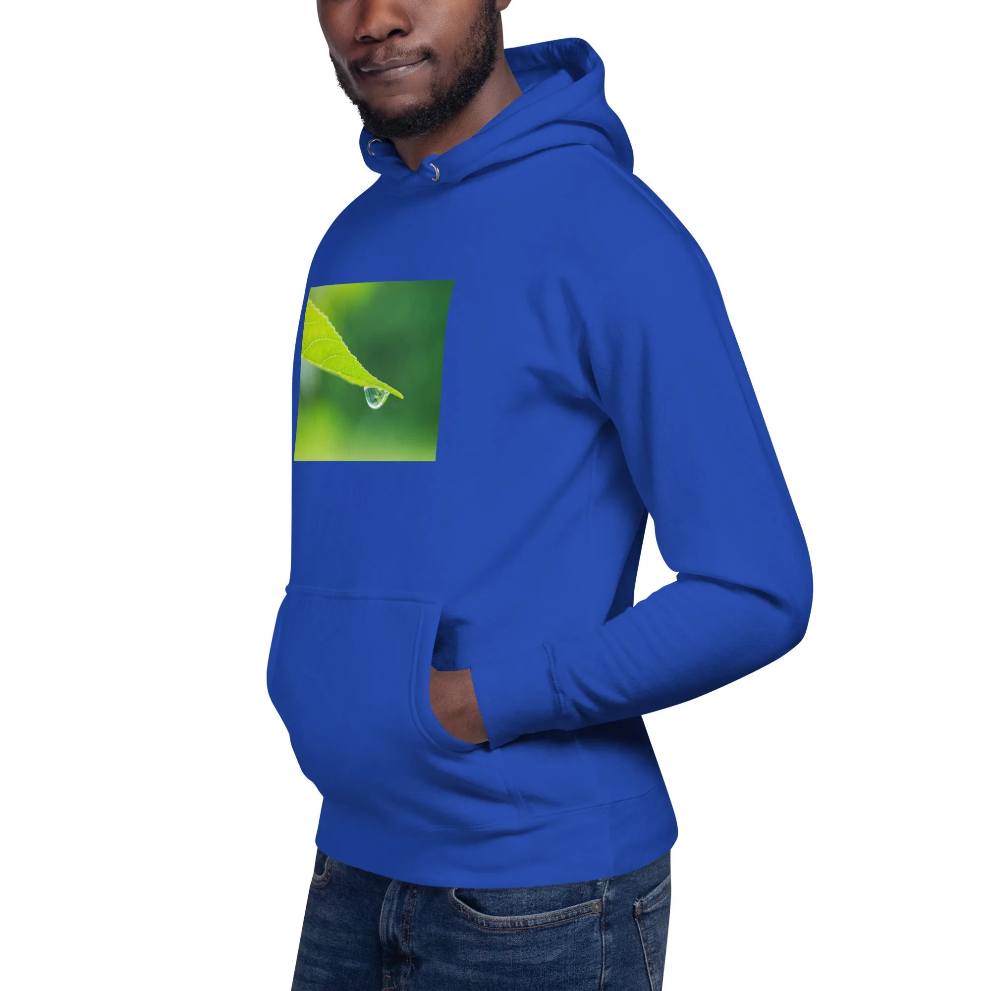 Hoodie Mens Designer (Hoodies Mens - Nature Raindrop on Leaf 004)