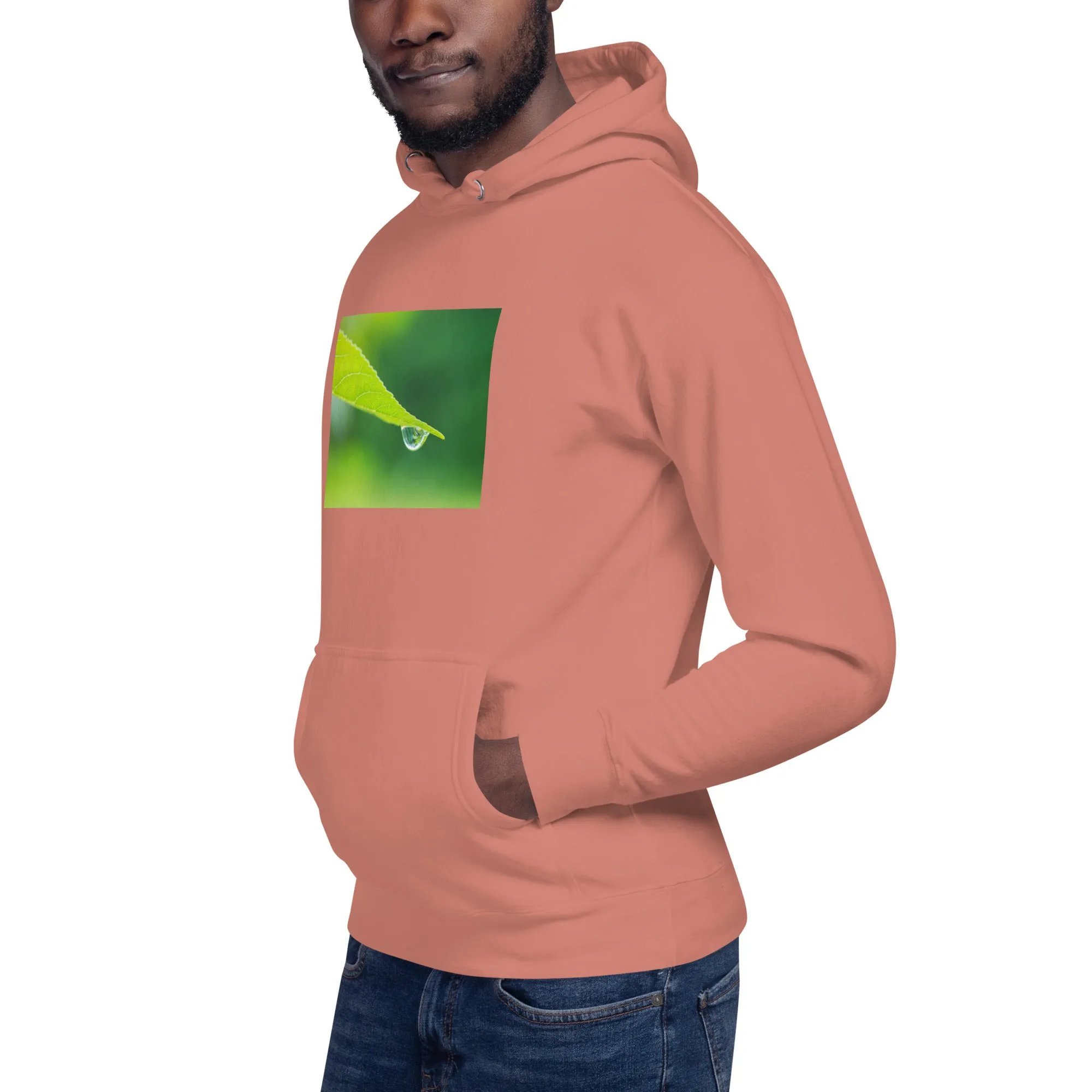 Hoodie Mens Designer (Hoodies Mens - Nature Raindrop on Leaf 004)