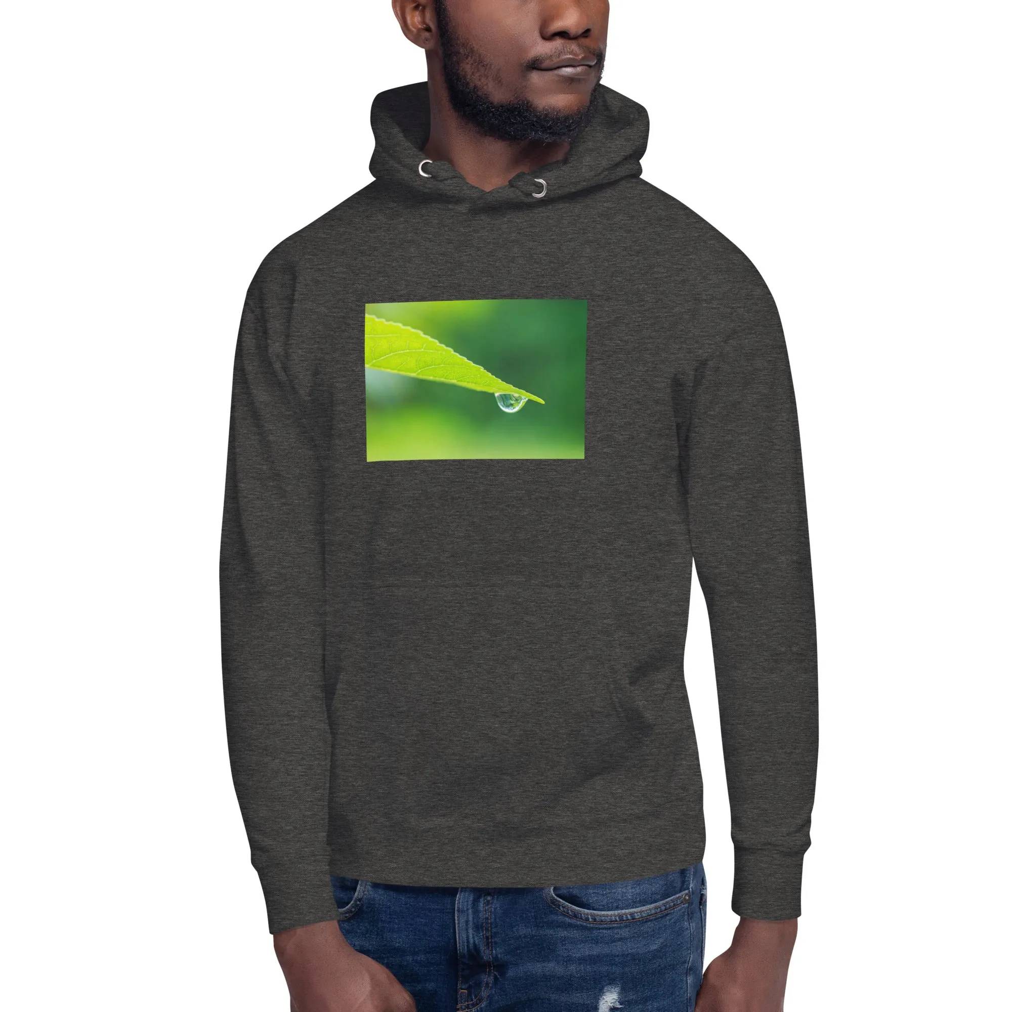 Hoodie Mens Designer (Hoodies Mens - Nature Raindrop on Leaf 004)