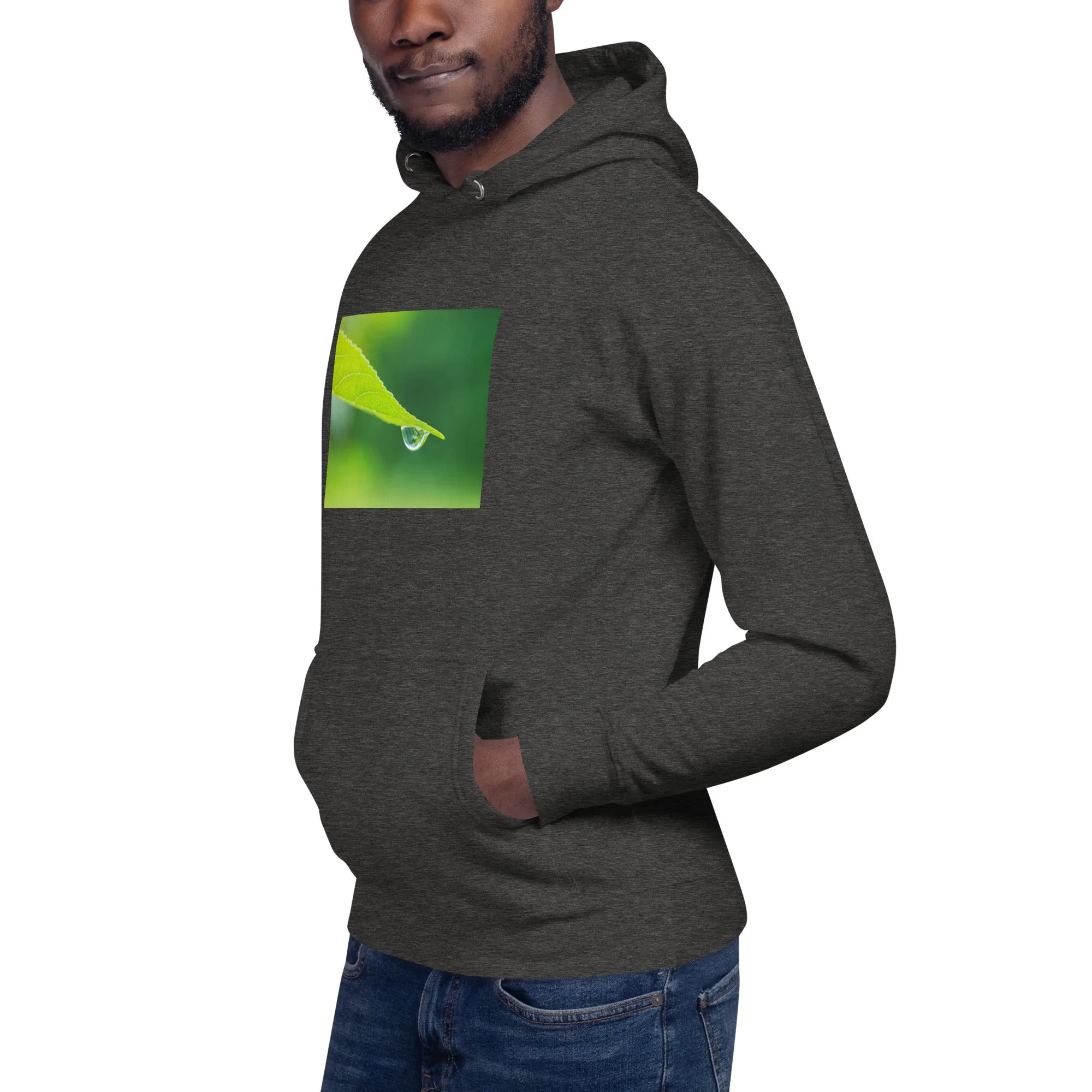 Hoodie Mens Designer (Hoodies Mens - Nature Raindrop on Leaf 004)