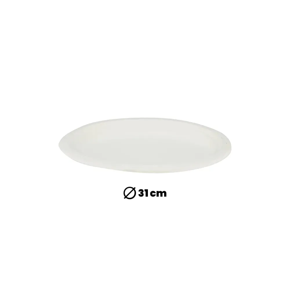 Hotpack Dome Lid for Biodegradable Oval Plate, 31 x 26 cm, 100 PCs