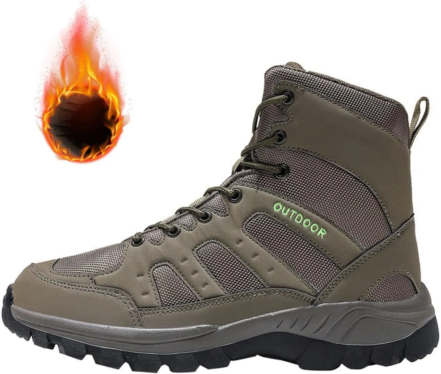 Insulated Hiking Work Boots for Men Ankle Boots Motorcycle Non-Slip Men's Walking Shoes Fall Winter Hiking Shoes