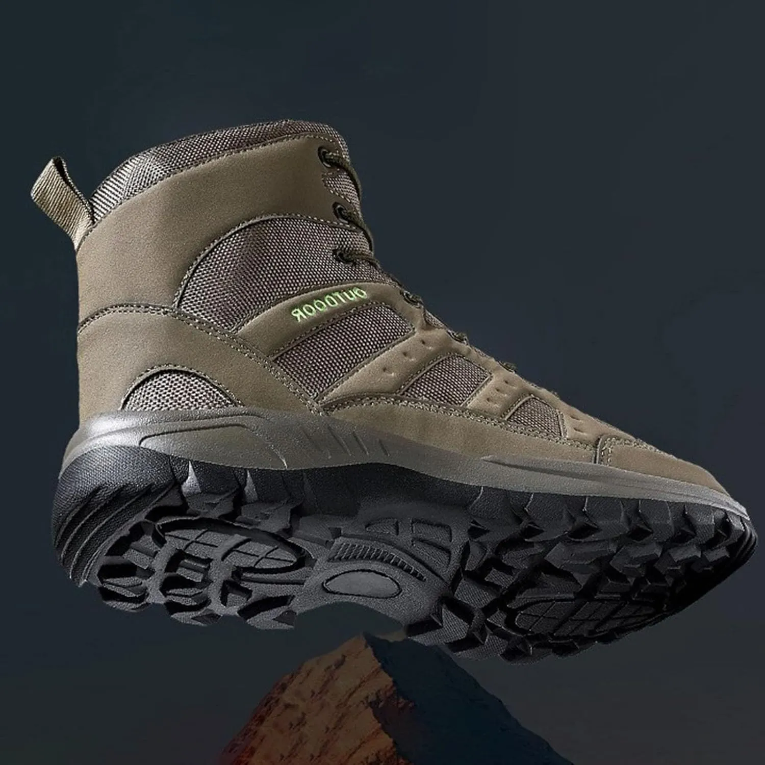 Insulated Hiking Work Boots for Men Ankle Boots Motorcycle Non-Slip Men's Walking Shoes Fall Winter Hiking Shoes