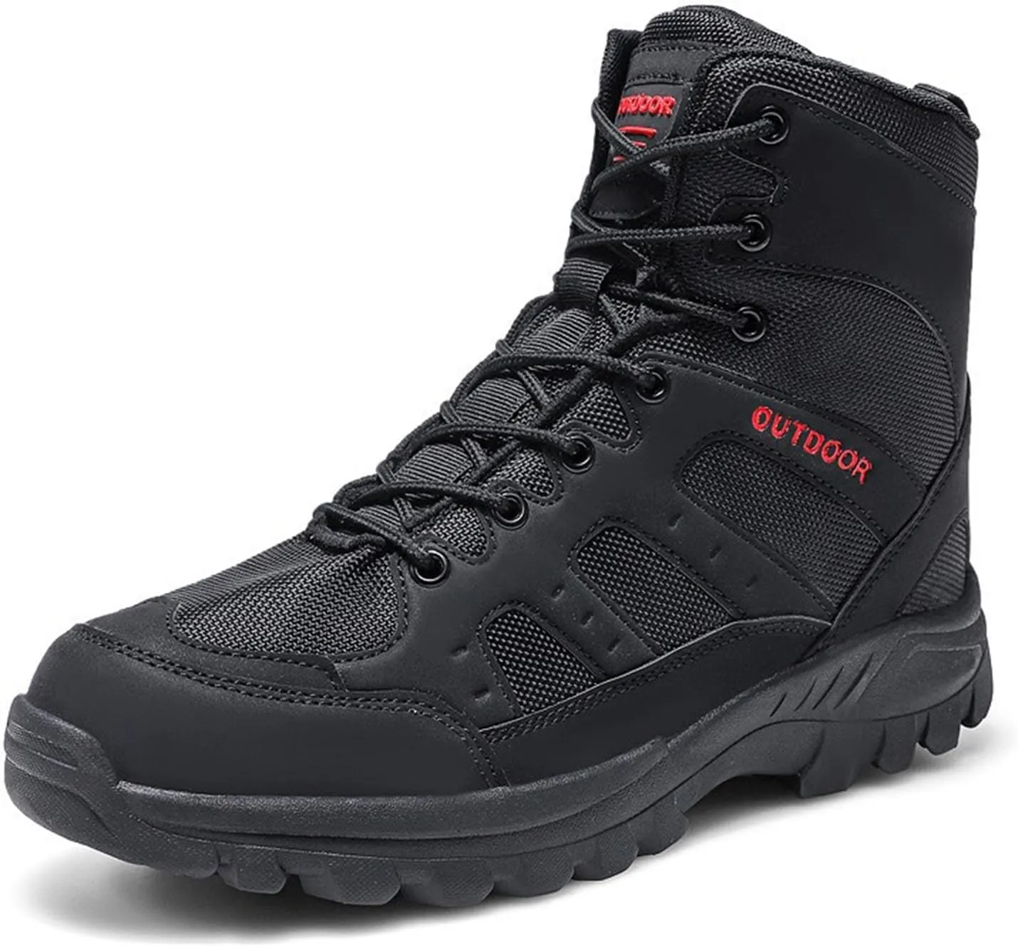 Insulated Hiking Work Boots for Men Ankle Boots Motorcycle Non-Slip Men's Walking Shoes Fall Winter Hiking Shoes