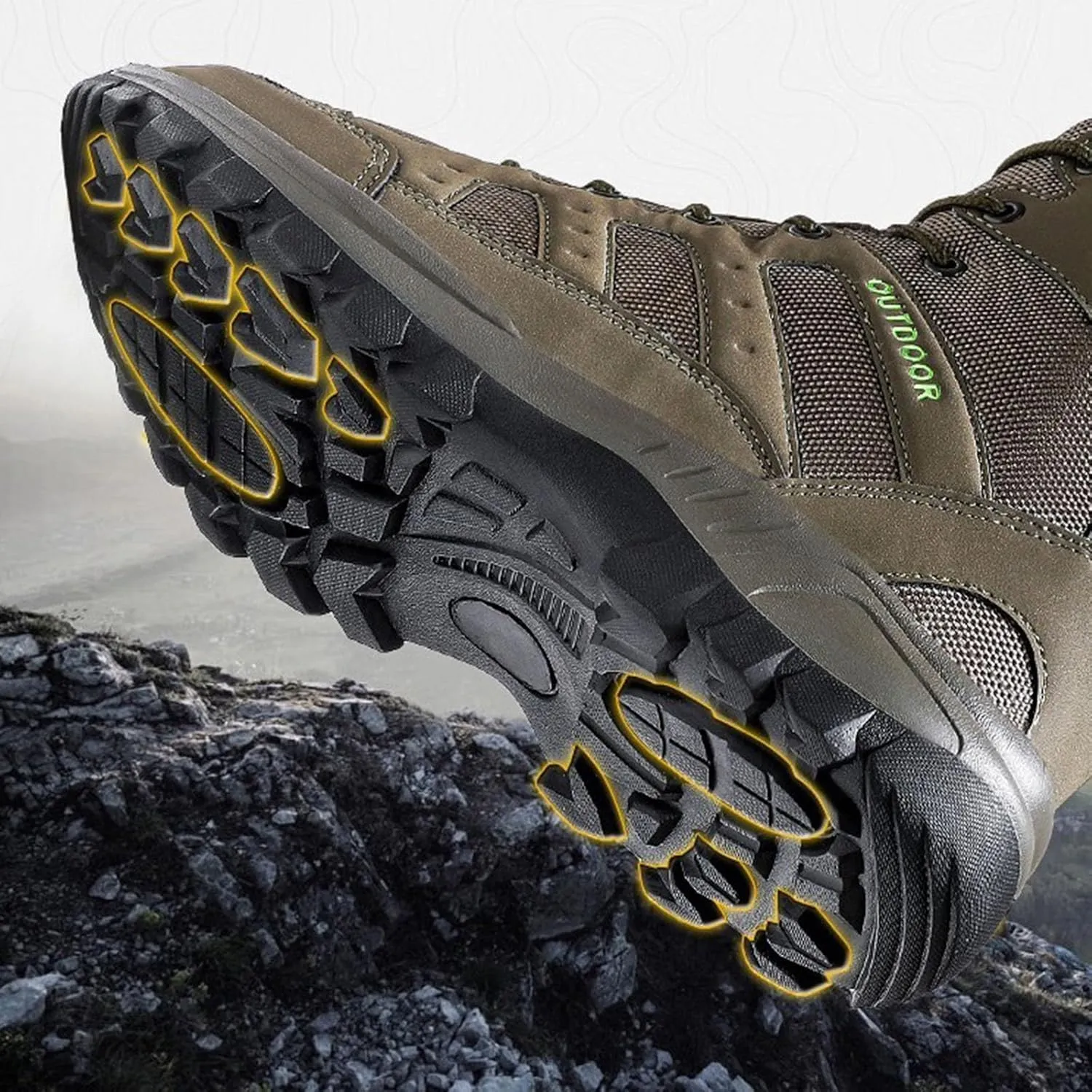 Insulated Hiking Work Boots for Men Ankle Boots Motorcycle Non-Slip Men's Walking Shoes Fall Winter Hiking Shoes