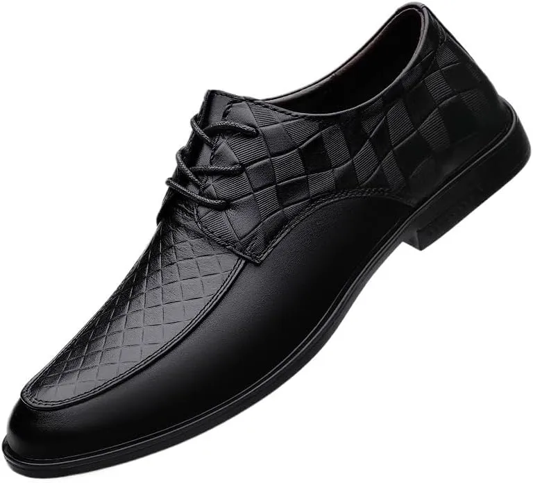 Italian Classic Business Oxford Shoes Men Casual Lace Up Non Slip Formal Leather Shoes