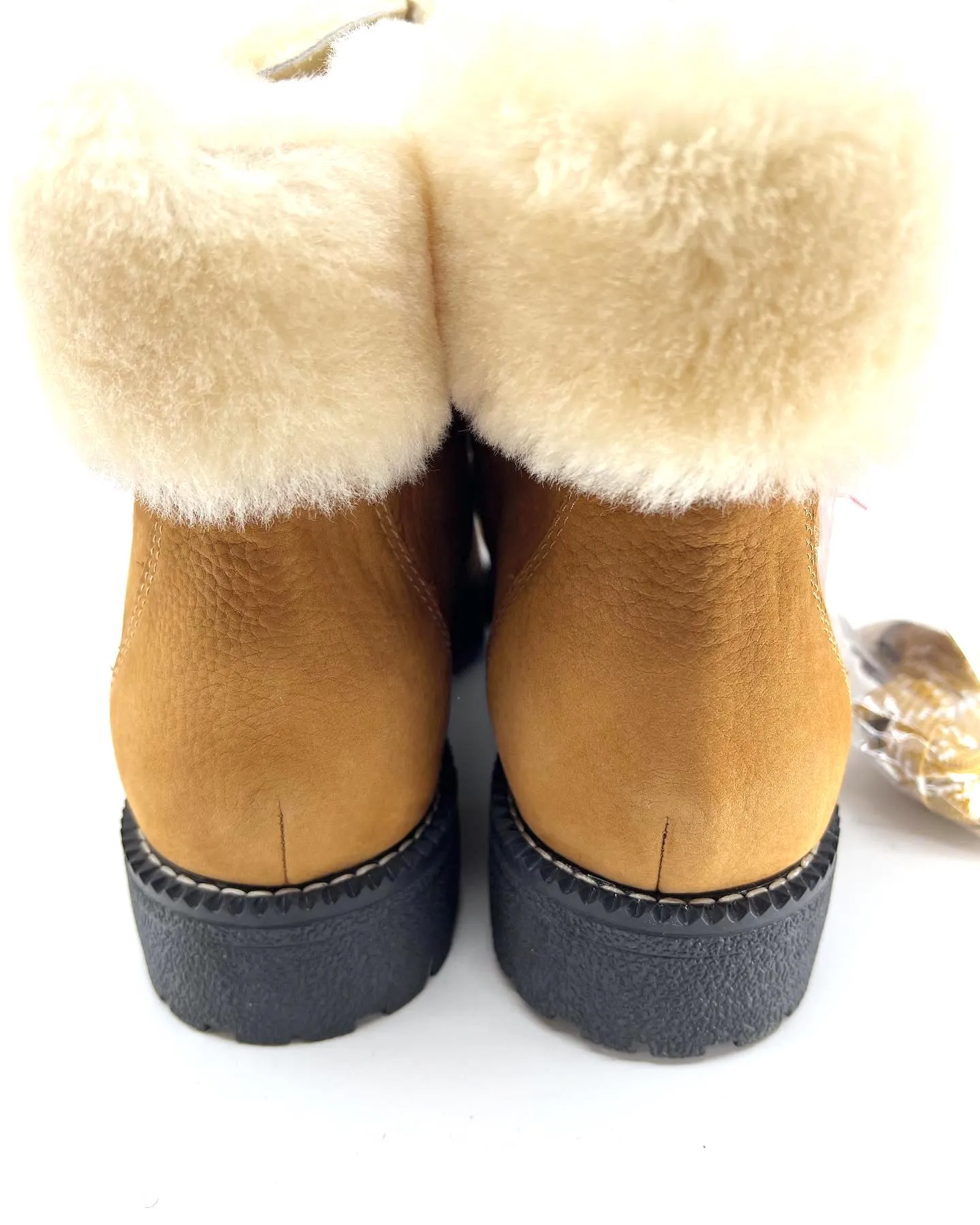 J CREW NORDIC SHEARLING GLAZED PECAN WINTER BOOTS