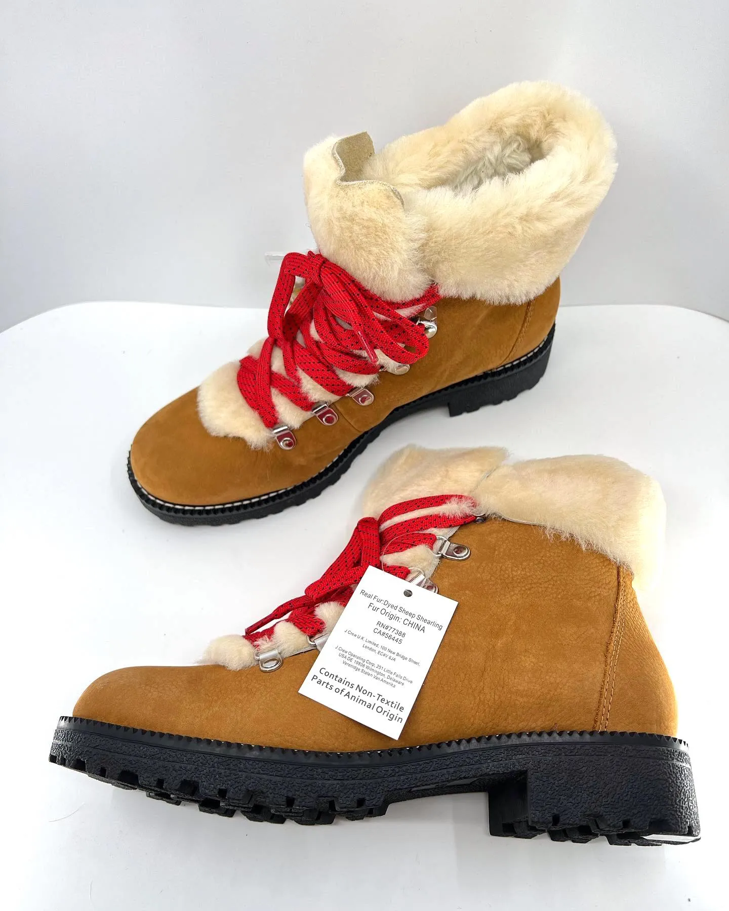J CREW NORDIC SHEARLING GLAZED PECAN WINTER BOOTS