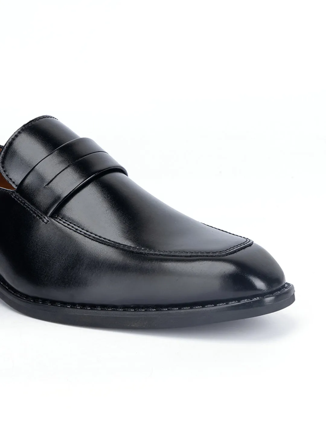 Jet Black Dual Tone Moccasins Slipons for Men