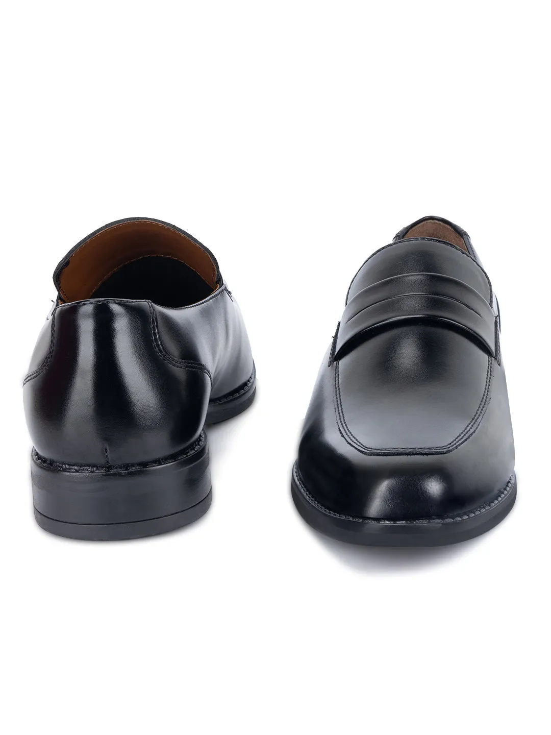 Jet Black Dual Tone Moccasins Slipons for Men