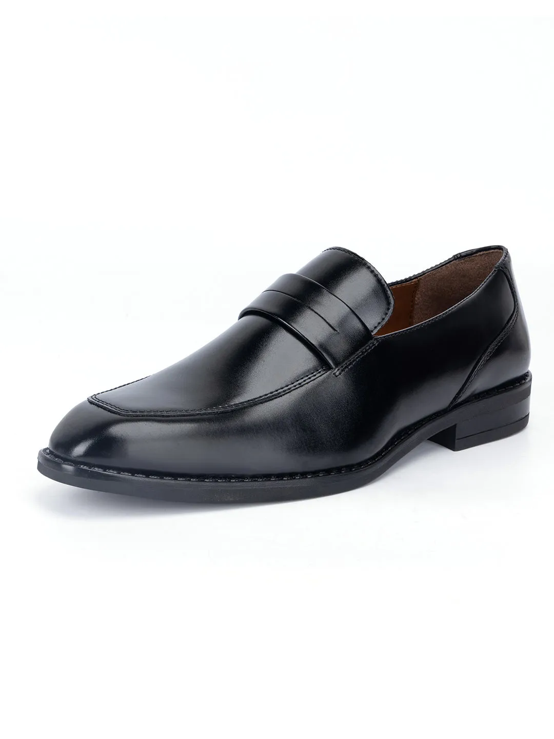 Jet Black Dual Tone Moccasins Slipons for Men