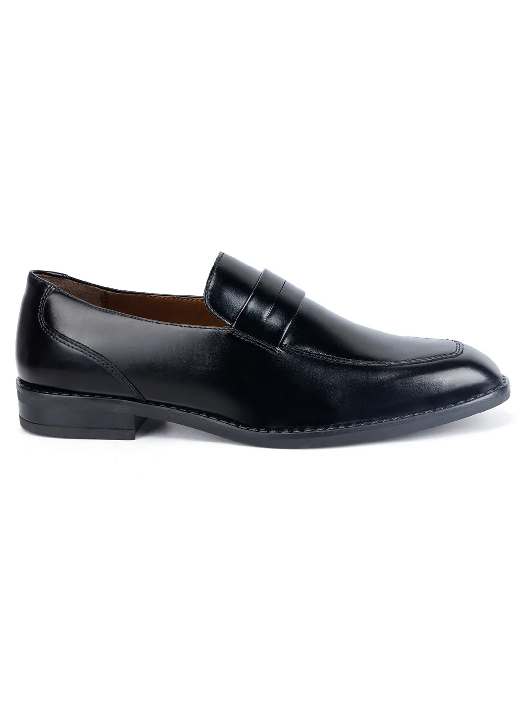 Jet Black Dual Tone Moccasins Slipons for Men