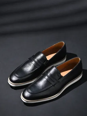 Jet Black Smart Casual Ultra Lightweight Moccasin Shoes