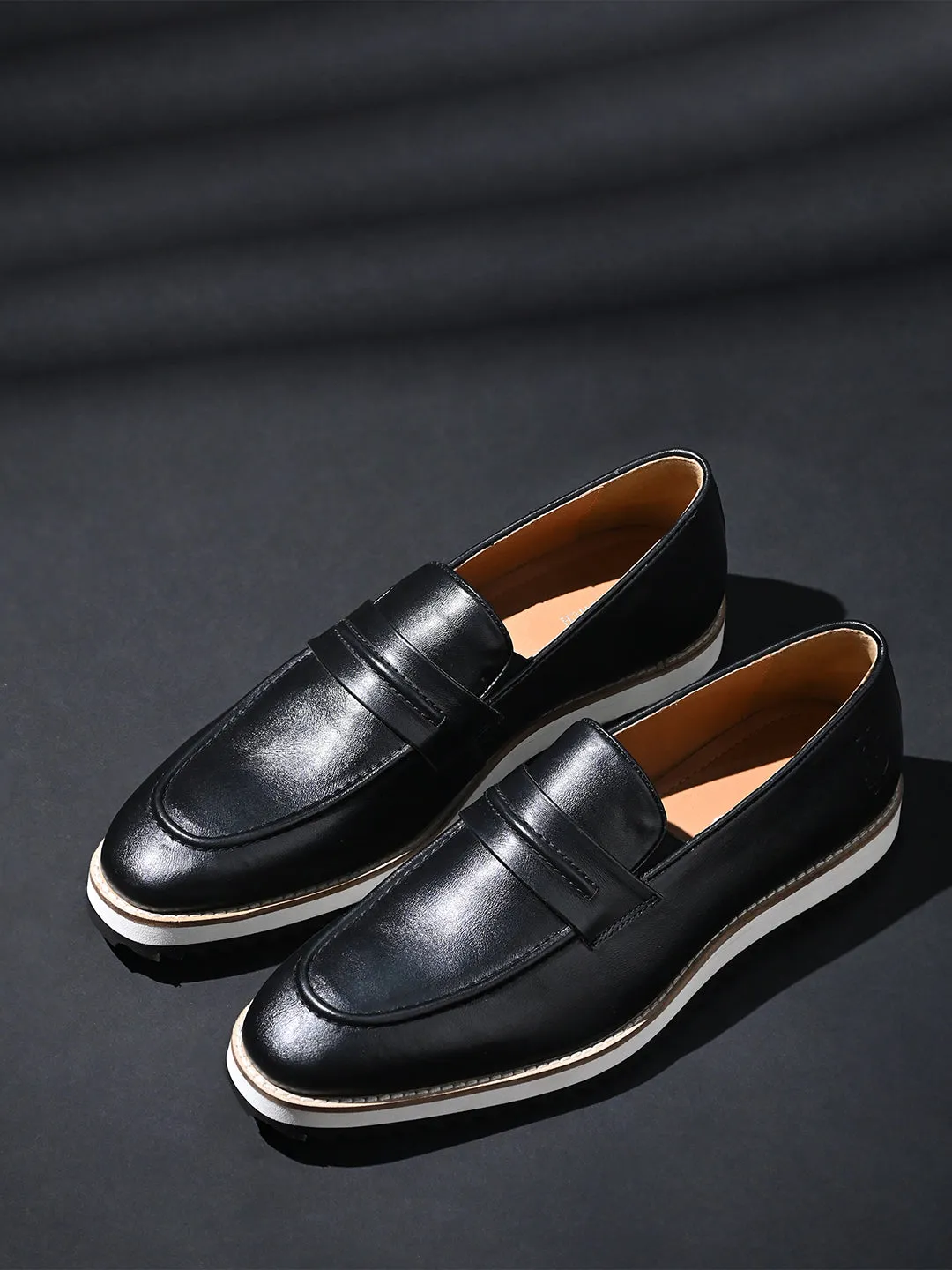 Jet Black Smart Casual Ultra Lightweight Moccasin Shoes