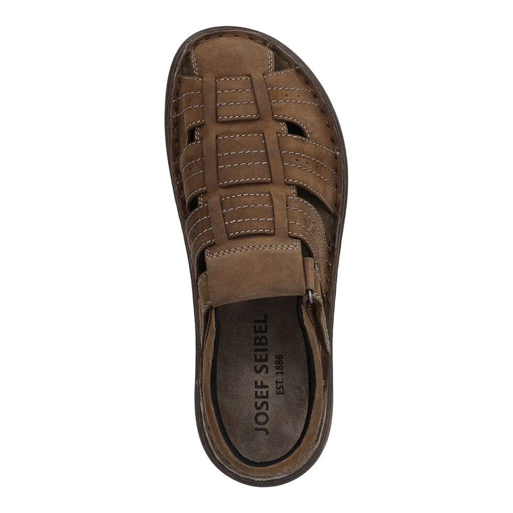 Josef Seibel Vincent 06 Mens Brown Leather Touch Fastening Sandals