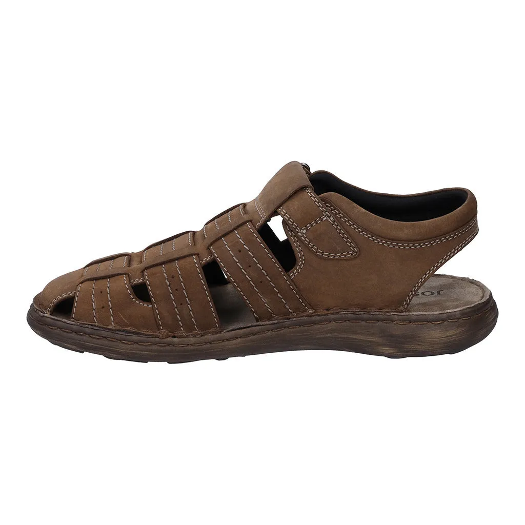 Josef Seibel Vincent 06 Mens Brown Leather Touch Fastening Sandals