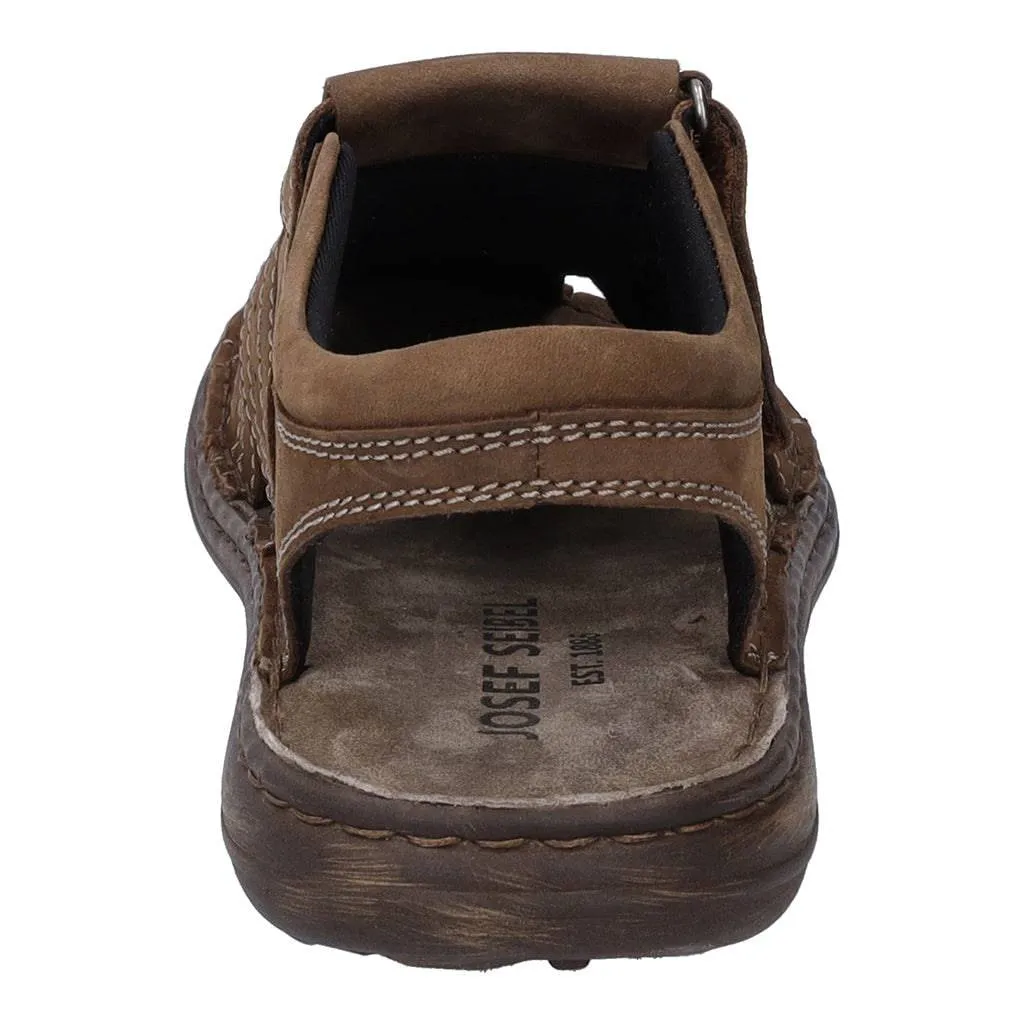 Josef Seibel Vincent 06 Mens Brown Leather Touch Fastening Sandals