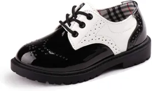 Kids Boys Girls Lace Up Oxfords Shoes School Uniform Dress Shoes