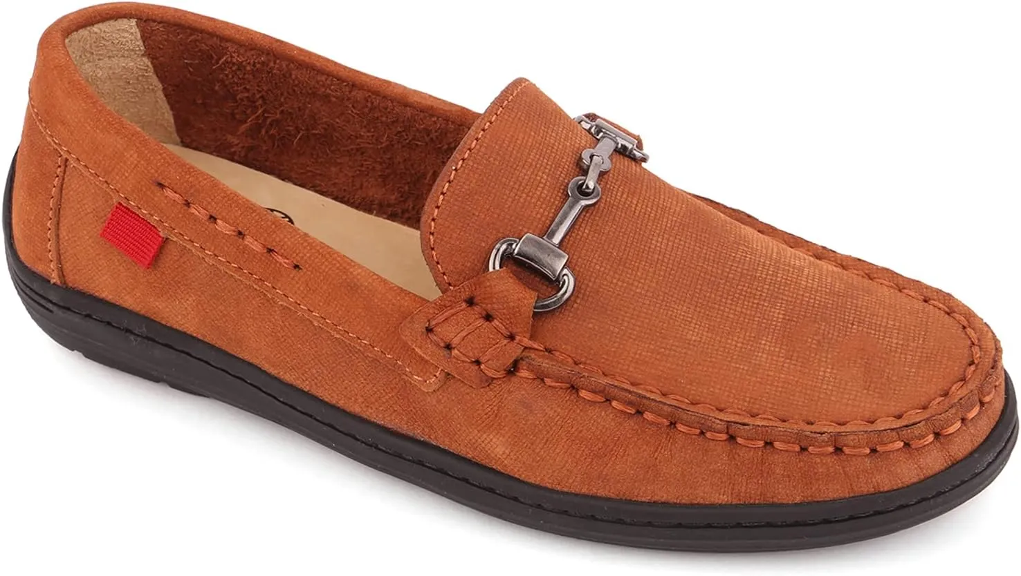 Kids Casual Comfortable Cushion Support Genuine Leather Driving Moccasins Classic Fashion Dress Holiday Slip On Boys Buckle Loafer (Little Kid/Big Kid)